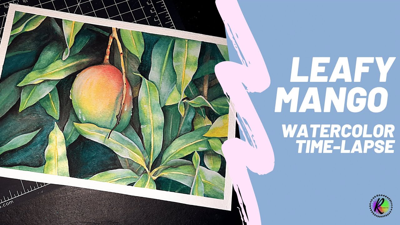 Leafy Mango Watercolor Painting Time Lapse (Watch Me Paint Mango