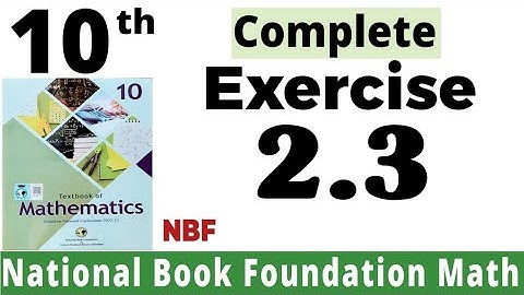 Class 10 Maths Chapter 2 Exercise 2.3 | Ex 2.3 Class 10 | 2.3 Maths Class 10 | NBF | Fazal Academy