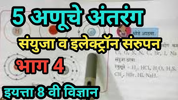 इयत्ता 8वी विज्ञान | पाठ 5 अणूचे अंतरंग | संयुजा  व इलेक्ट्रॉन संरुपण