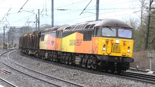 Epic Hour! At Lancaster Station WCML Double headed Colas 56 On the Log Trains and Lots More 14/3/24