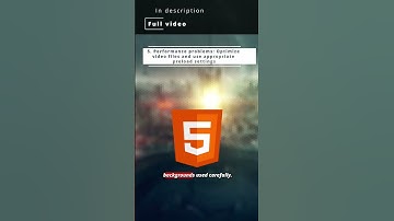 💻 HTML 3b7💻 Video element Use cases and browseer compatibility 💻#HTMLTutorial #KGRDevShorts