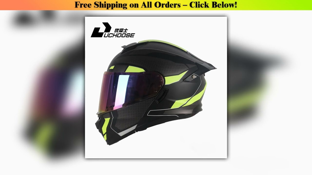 Flip-Up Modular Motorcycle Helmet DOT/ECE Certified - Dual Visor Sunshield, Quick Release System,