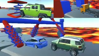 Car Vs Pendulum Hammer | Truck Vs Forked Door | Dangerous Lava Sea | Car crashes | Satisfying screenshot 4