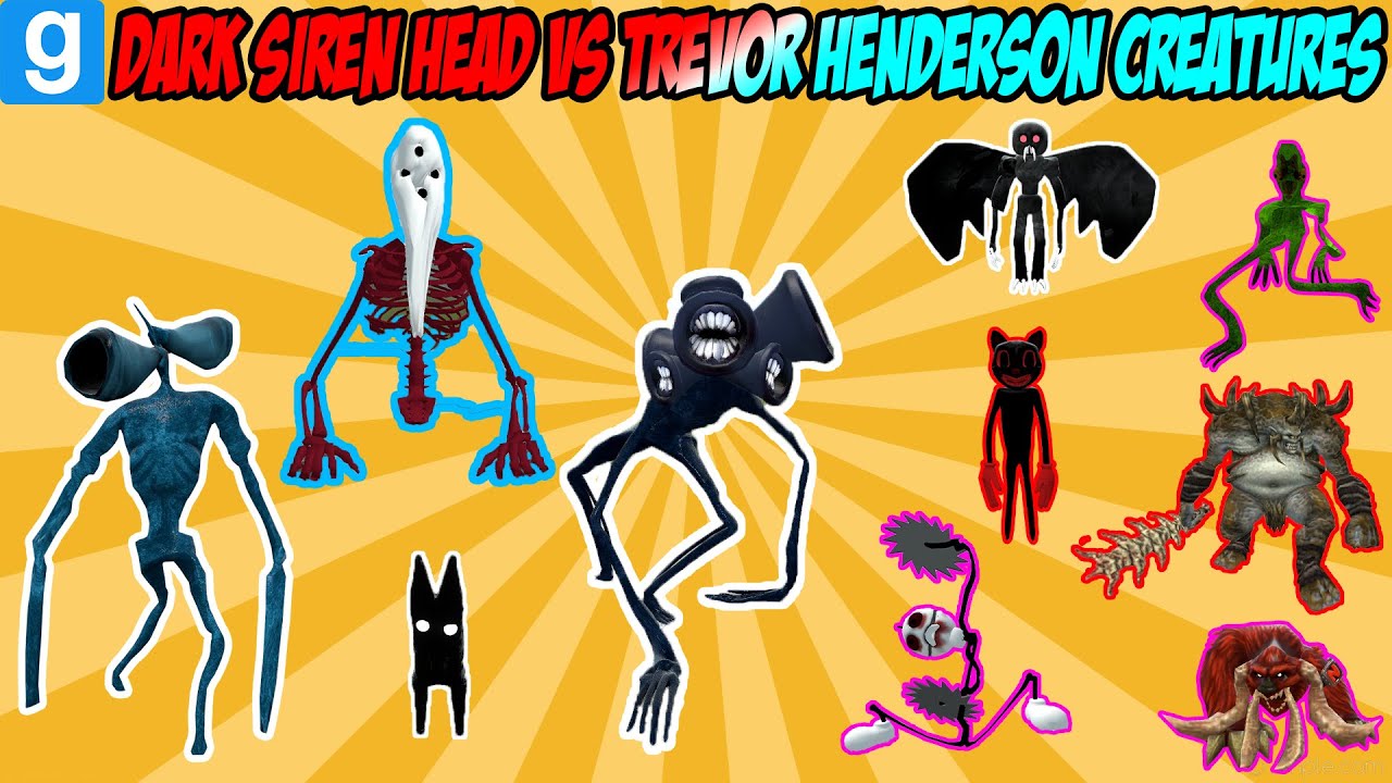 DARK SIREN HEAD VS TREVOR HENDERSON CREATURES - Garry's Mod Sandbox ...