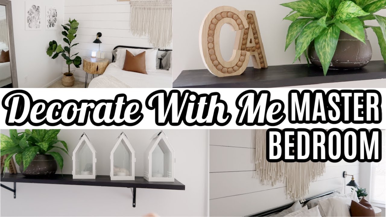DECORATE WITH ME MASTER BEDROOM DIY Decor Faux Shiplap YouTube