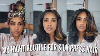 my night time routine for straight hair | maintain your silk press overnight