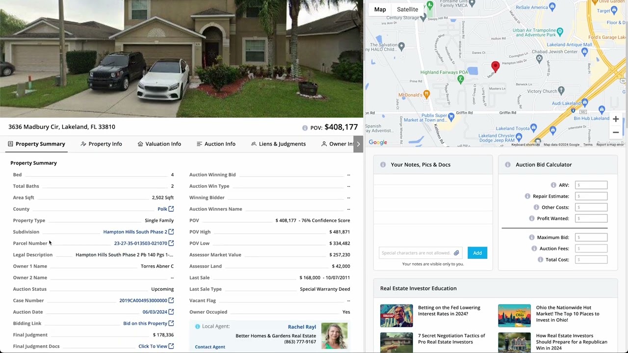 Viewing our Auction Property Detail Page