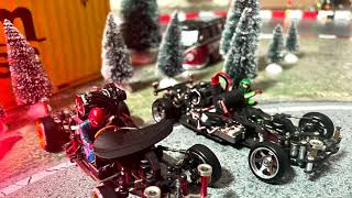 DRIFT ART2 VS ART2 CHRISTMAS TRACK 1:24 RWD RC DRIFT BATTLE