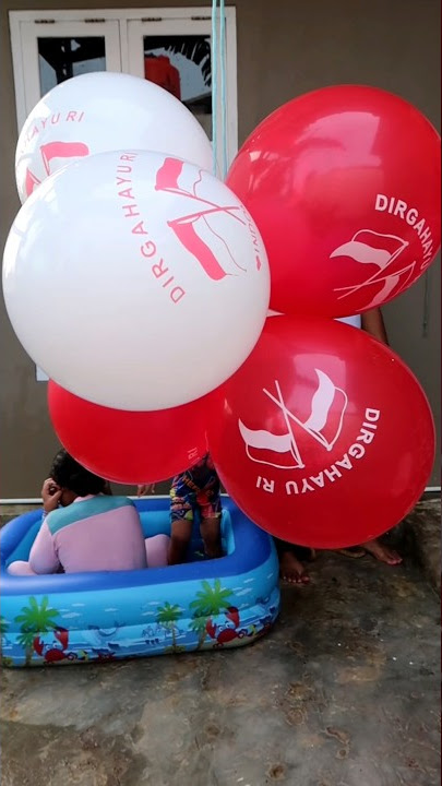 Meletus Balon Merah Putih Balon Bunga #serunya17an #agustusan #balonmeletus