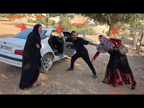 husband and second wife of sick first wife go to court and the husband is angry with second wife.