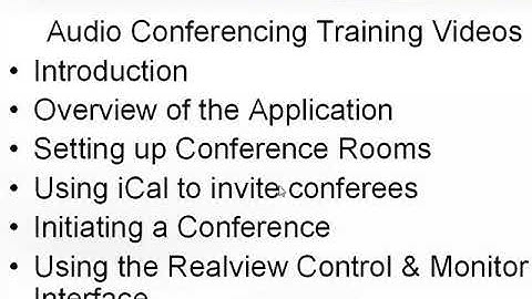 Audio Conferencing - Introduction - Video #1 of #7