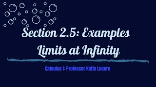 2_5 Limits at Infinity Examples 1