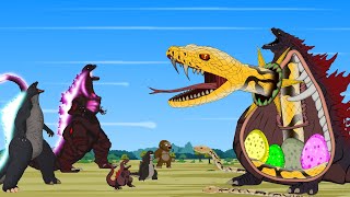 Rescue GODZILLA & KONG From GIANT PYTHON: How to solve PYTHON Living in The Stomach - FUNNY CARTOON