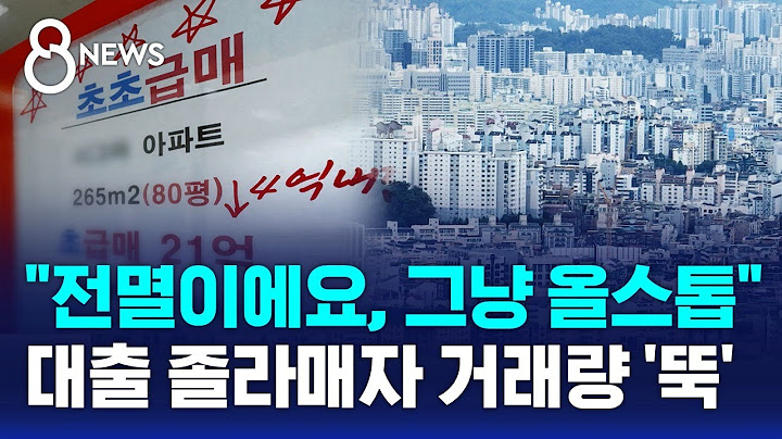 "전멸이에요, 그냥 올스톱"…대출 졸라매자 거래량 '뚝' / SBS 8뉴스