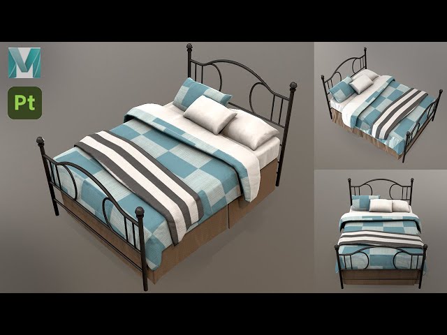 Stylized Bed with Autodesk Maya 2022 and Substance 3D Painter 