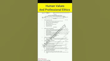 Human Values And Professional Ethics 3rd Sem Question Paper