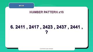 Number Pattern Challenge #0129 | 10 Number Pattern Practice Questions