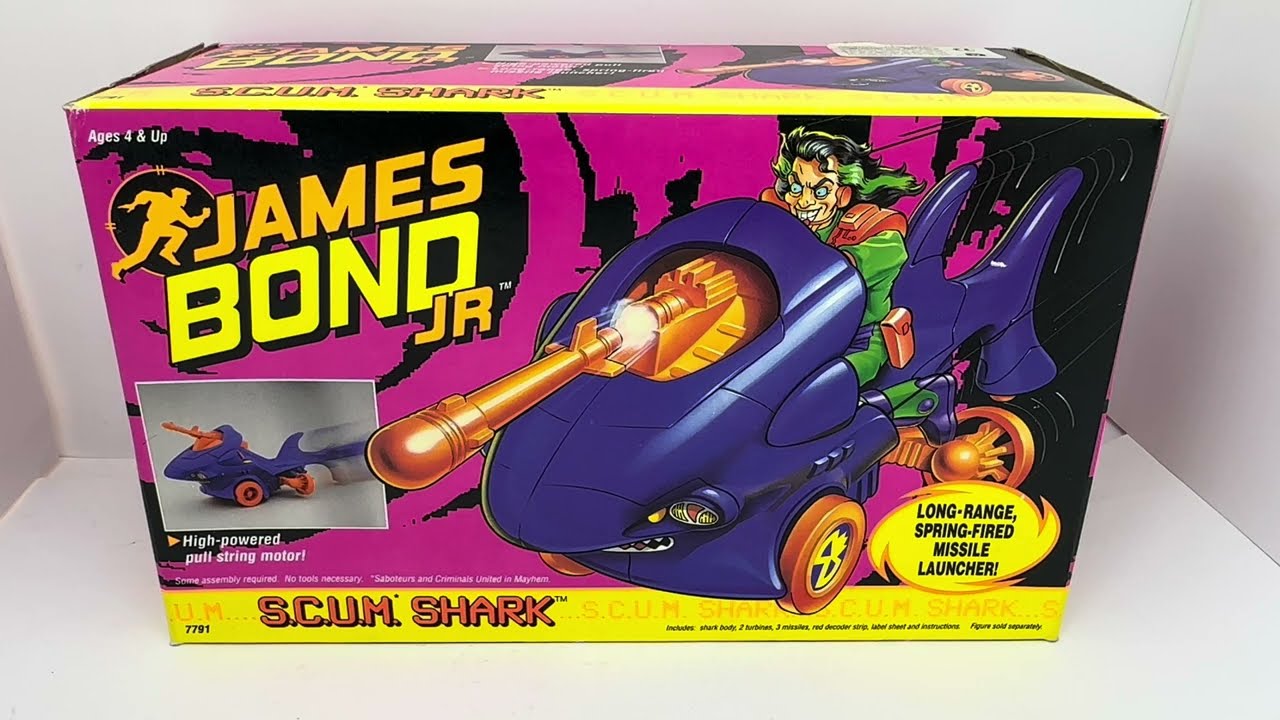 1992 James Bond Jr - SCUM Shark With Long Range Spring Fired Missile Launcher