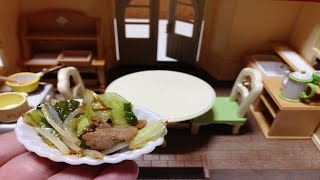 Miniature Cooking Fried pork vegetables/미니어처 돼지 고기 야채 볶음 요리하기