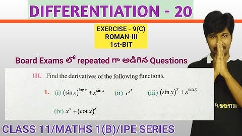 DIFFERENTIATION-20/EXERCISE-9(C)/ROMAN-III/1st BIT