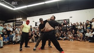 Hella Hung vs Earthquake belly flop battle...um what?! 