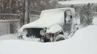 Winter Storm Juno Jeep Wrangler driving Part 2!