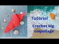 Crochet corbeille suspendue coquillage