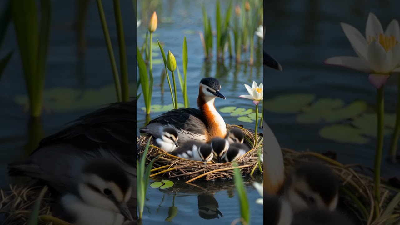 Slavonian Grebe Nest: A Breathing Ring Among the Lilies 