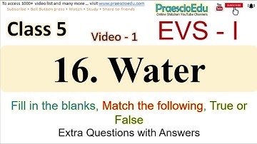 Class 5 EVS-1 Extra Que on Water Video-1 State Board Maharashtra Std 5th PraescioEdu