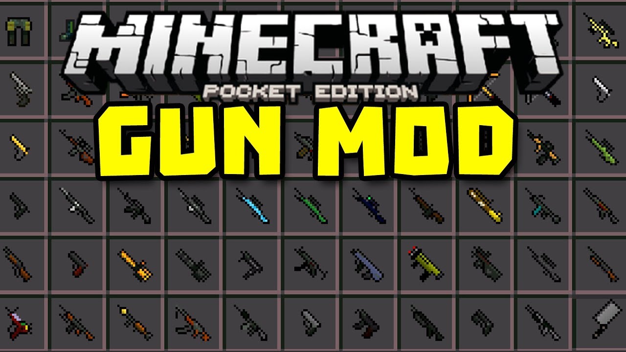 Best Gun Mod In Mcpe 1 2 Minecraft Pocket Edition Youtube