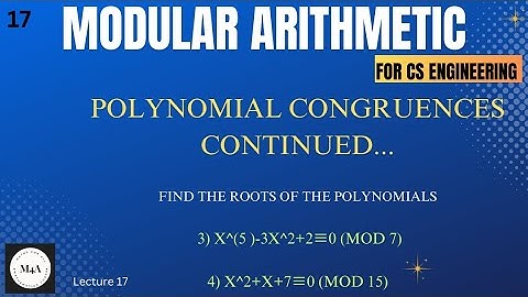Examples on Polynomial Congruence Continued..|Modular Arithmetic||22mats101Module4||Dr. SujataT