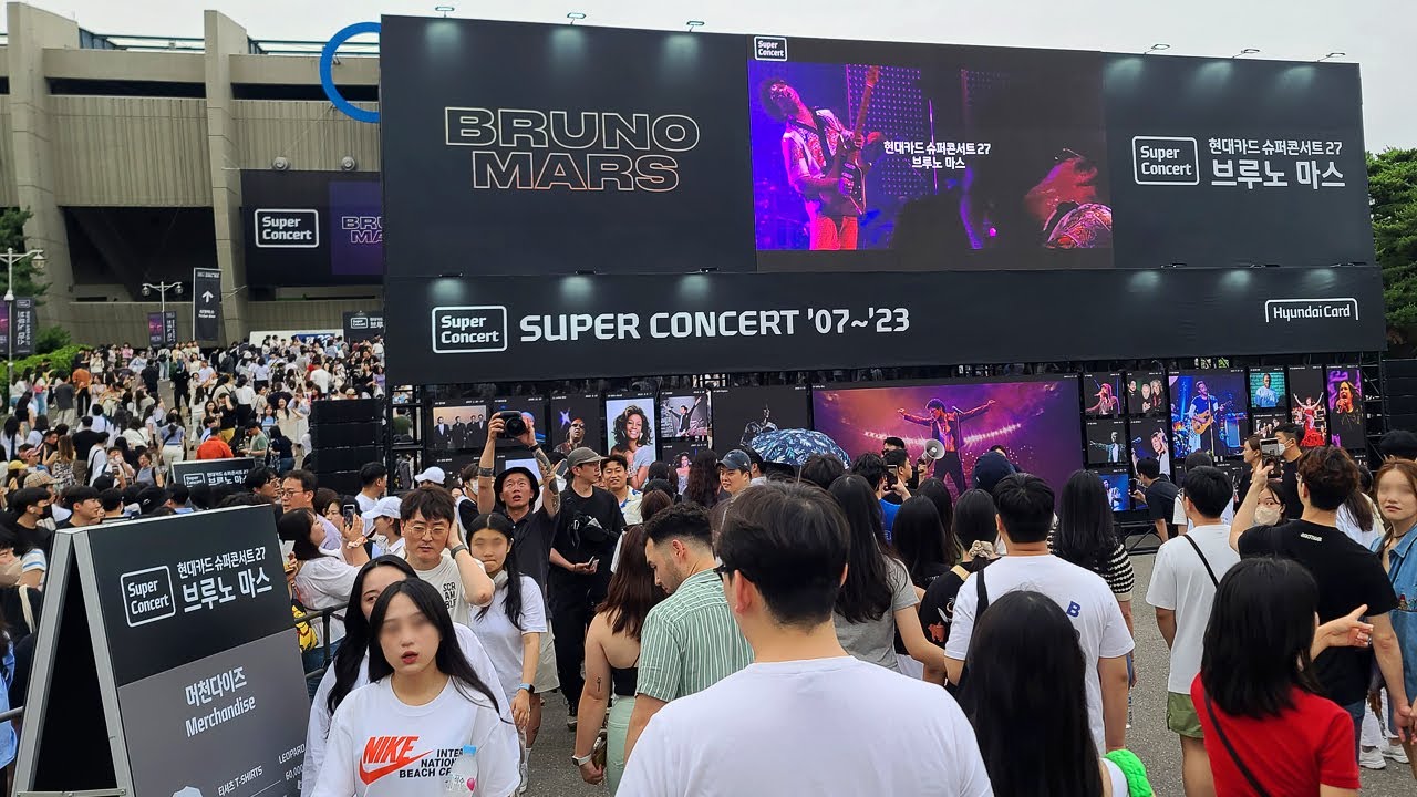 Прогулка перед концертом Бруно Марса в Сеуле, Олимпийский стадион | 4K Виртуальный тур по Корее