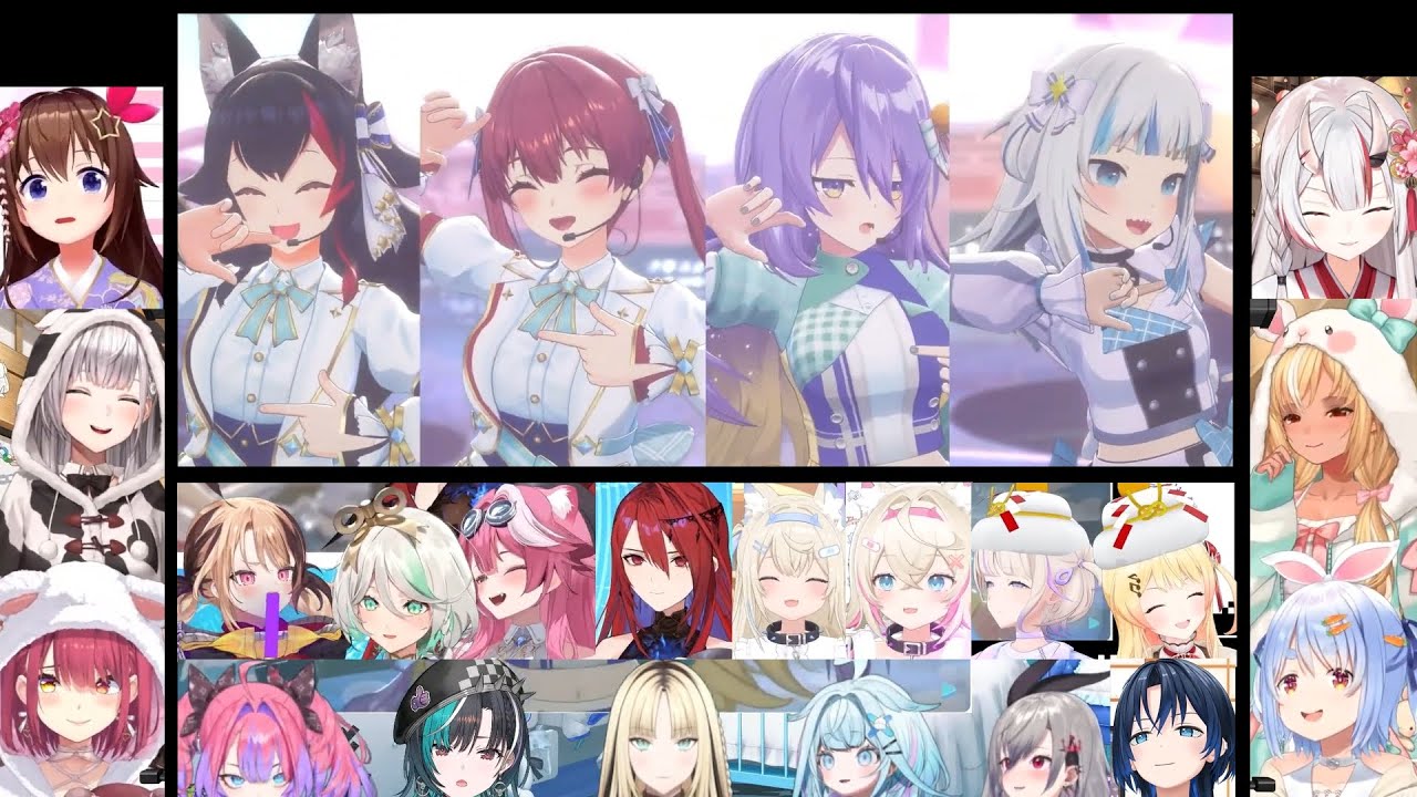 홀로 카운트다운 라이브 SHINKIRO 멤버 반응 모음 [홀로라이브 / 오오카미 미오, 호쇼 마린, 무나 호시노바, 가우르 구라]