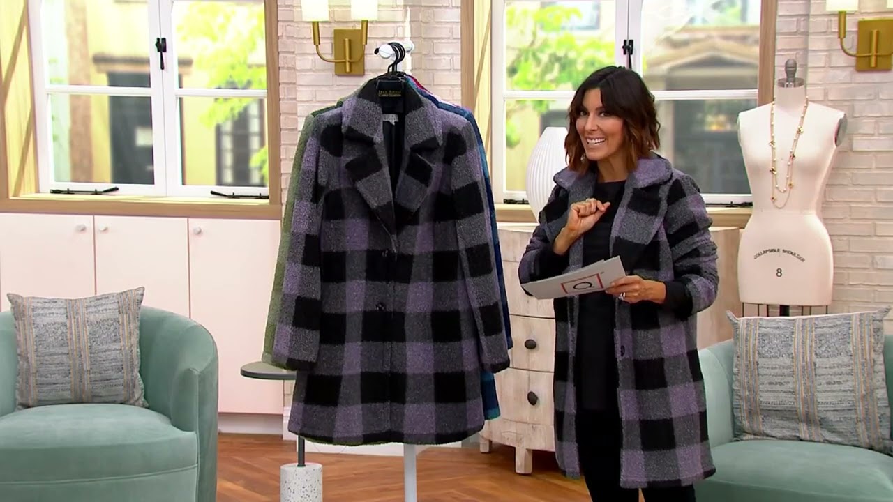 Joan Rivers Buffalo Check Sherpa Teddy Coat on QVC