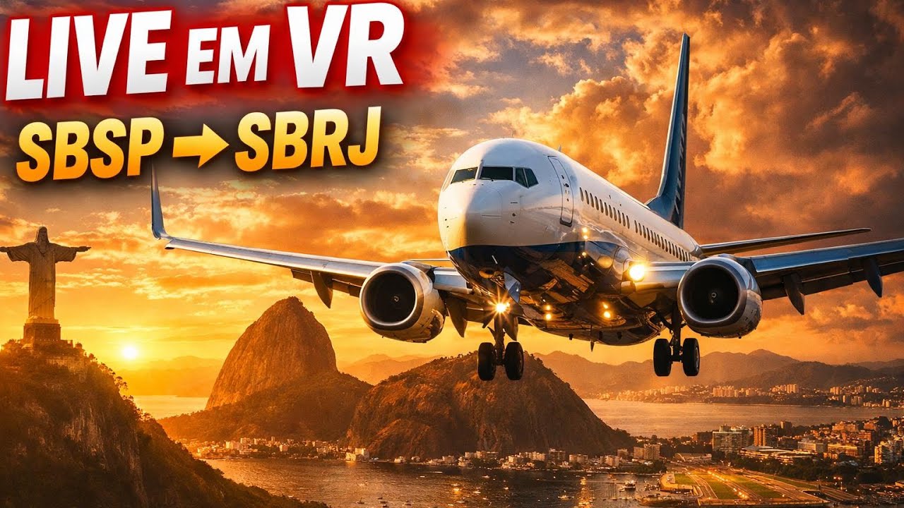 LIVE EM VR | Boeing 737-800 SBSP ➝ SBRJ 🇧🇷 | Aproximação INSANA no Rio! 🏖️✈️