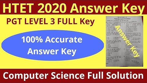 HTET PGT Computer Science Full Answer Key Level 3