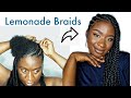 HOW TO : DIY Lemonade Braids On a Thick 4c Hair || Feed in Braids