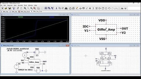 DC analysis of an Differential Amplifier circuit using LTspice and BSIM model