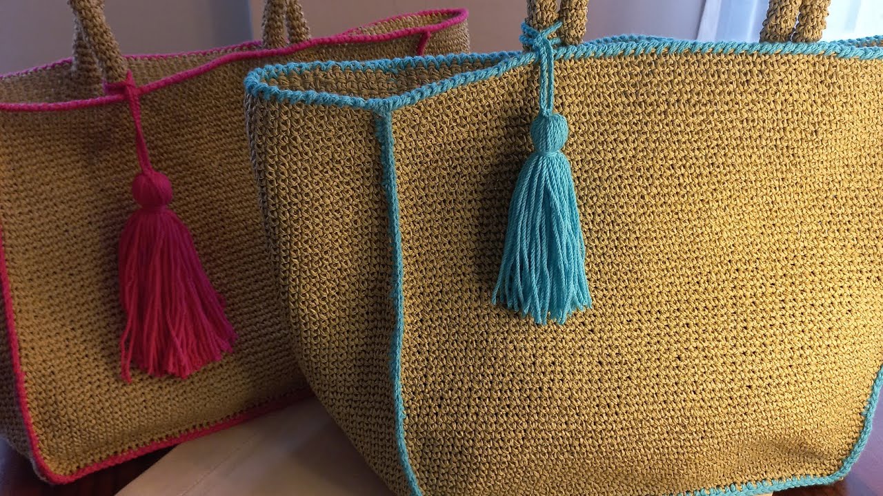 SADECE SIKİĞNE ÖRGÜ İLE KOLAY PLAJ ÇANTASI PART 2/EASY CROCHET BAG/KAĞIT İP PLAJ ÇANTASI