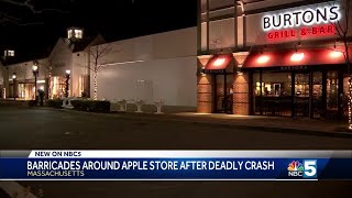 Barricades placed around Apple store in Hingham after fatal crash