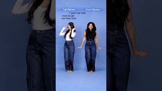 How to style CARGO jeans/ pants as a SHORT vs TALL girl? | Jhanvi Bhatia