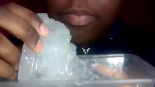 ASMR Ice Eating | Refrozen ice | Crunchy Sounds