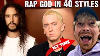 Rapper FIRST time reaction to Eminem - Rap God | Performed In 40 Styles ! Anthony Vincent