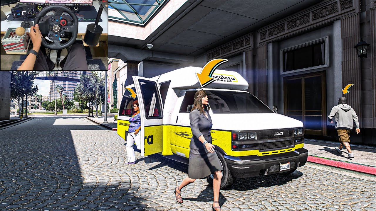 GTA 5 Lets Go To Work as Shuttle Bus Driver in GTA 5 | Realistic Roleplay | Pick Crew from LSIA #2