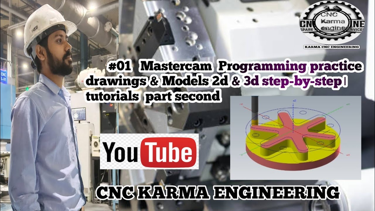 Mastercam 2026-2027 CNC Vmc Programming practice drawings & Models 2d ...