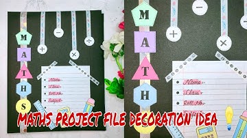 Easy math project file decoration idea.  Math Practical file, notebook, scrapbook decoration idea.