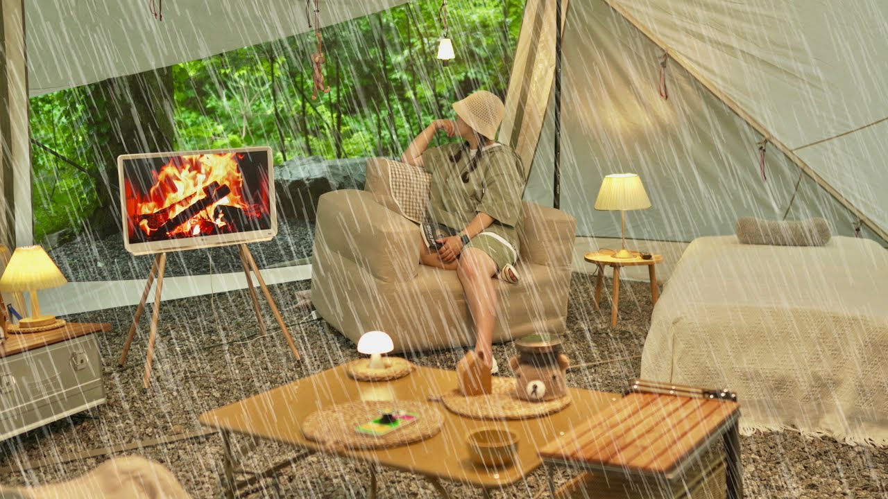 В дождливый лес - Solo Camping Heavy Rainfall - Heavy Rainfall for Sleep