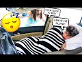 SLEEPING IN THE CAR TO SEE HOW MY WIFE REACTS! *CUTE*