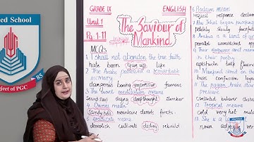 Class 9 - English - Unit - 1 - Lecture 33 - Saviour of Mankind 05 - Allied Schools