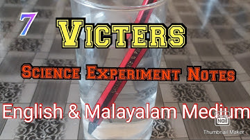 7 Std Victers Science Notes Experiment English & Malayalam Medium 12 October 2020